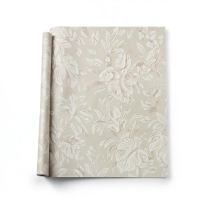 Leaf-patterned Wall Decoration 10m×1.06m Beige Color, Model Z46043