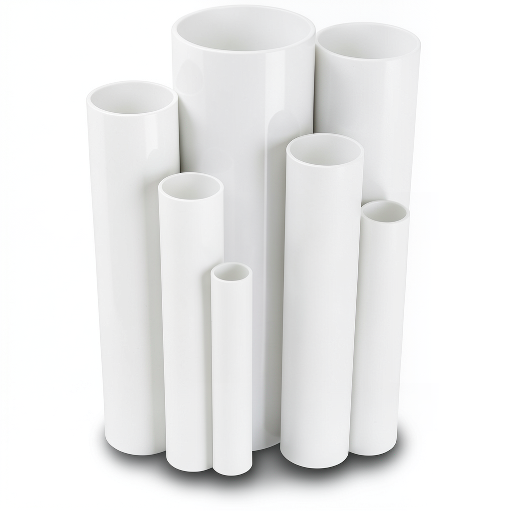 مواسير UPVC ضغط اسمي 6 بار قطر خارجي 110 مم سمك 3.2 مم لون أبيض