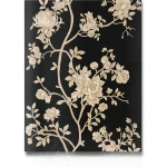 Floral Wall Decoration 10m×0.70m Black with Beige, Model 12002