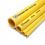 مواسير HDPE نيبروبلاست PE 100 ضغط 20 بار قطر خارجي 400 مم سمك 44.7 مم لون أصفر 