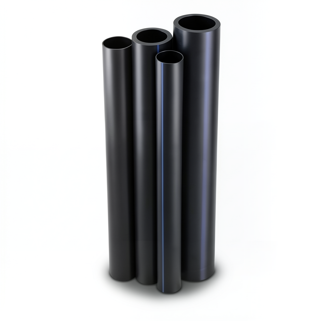 أنابيب HDPE PE 80 ضغط 10 بار قطر خارجي 225 مم سمك 16.6 مم لون أسود