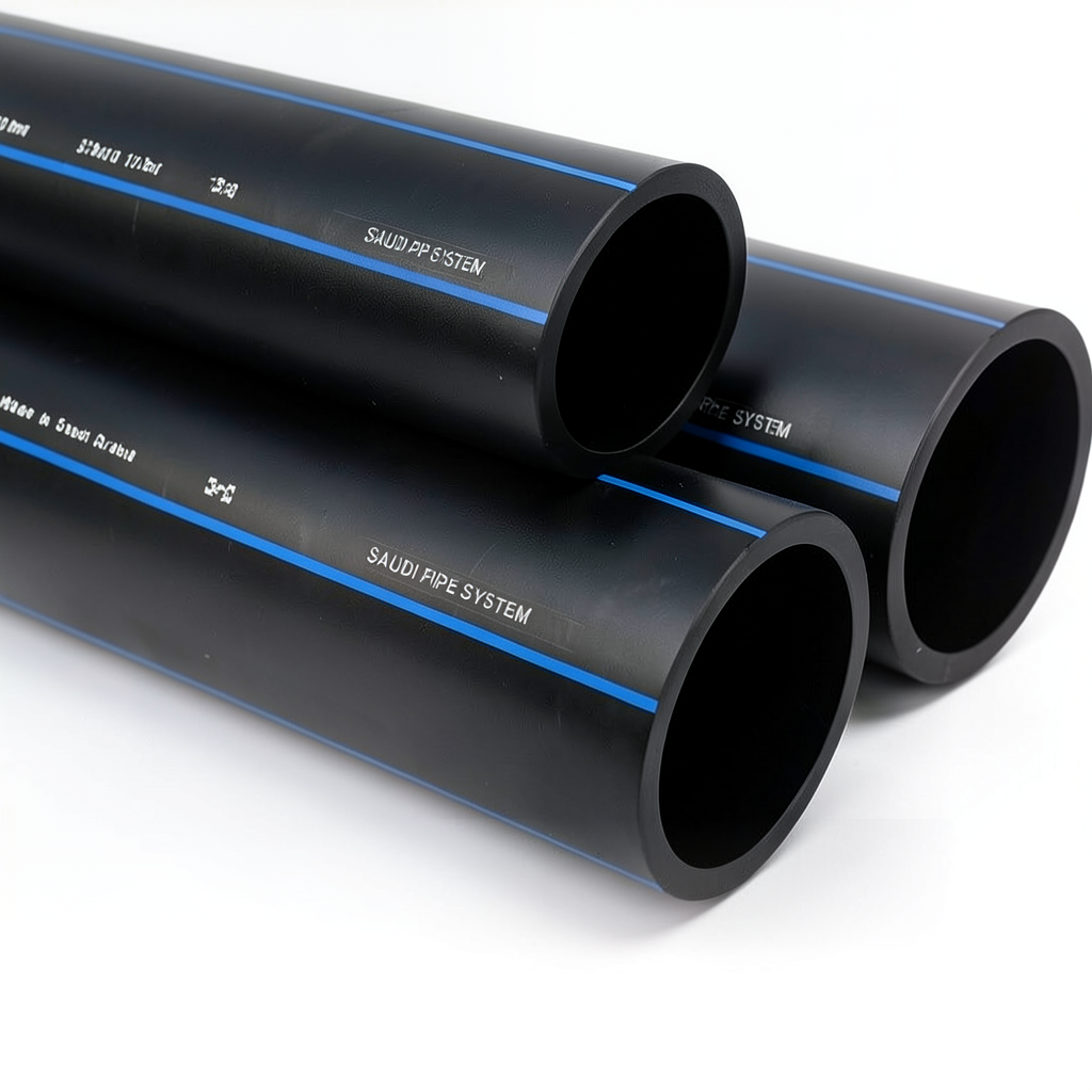 أنابيب HDPE SPS PE 100 ضغط 10 بار قطر خارجي 75 مم سمك 4.5 مم أسود | مصنع أنظمة الانابيب السعودي (SPS)