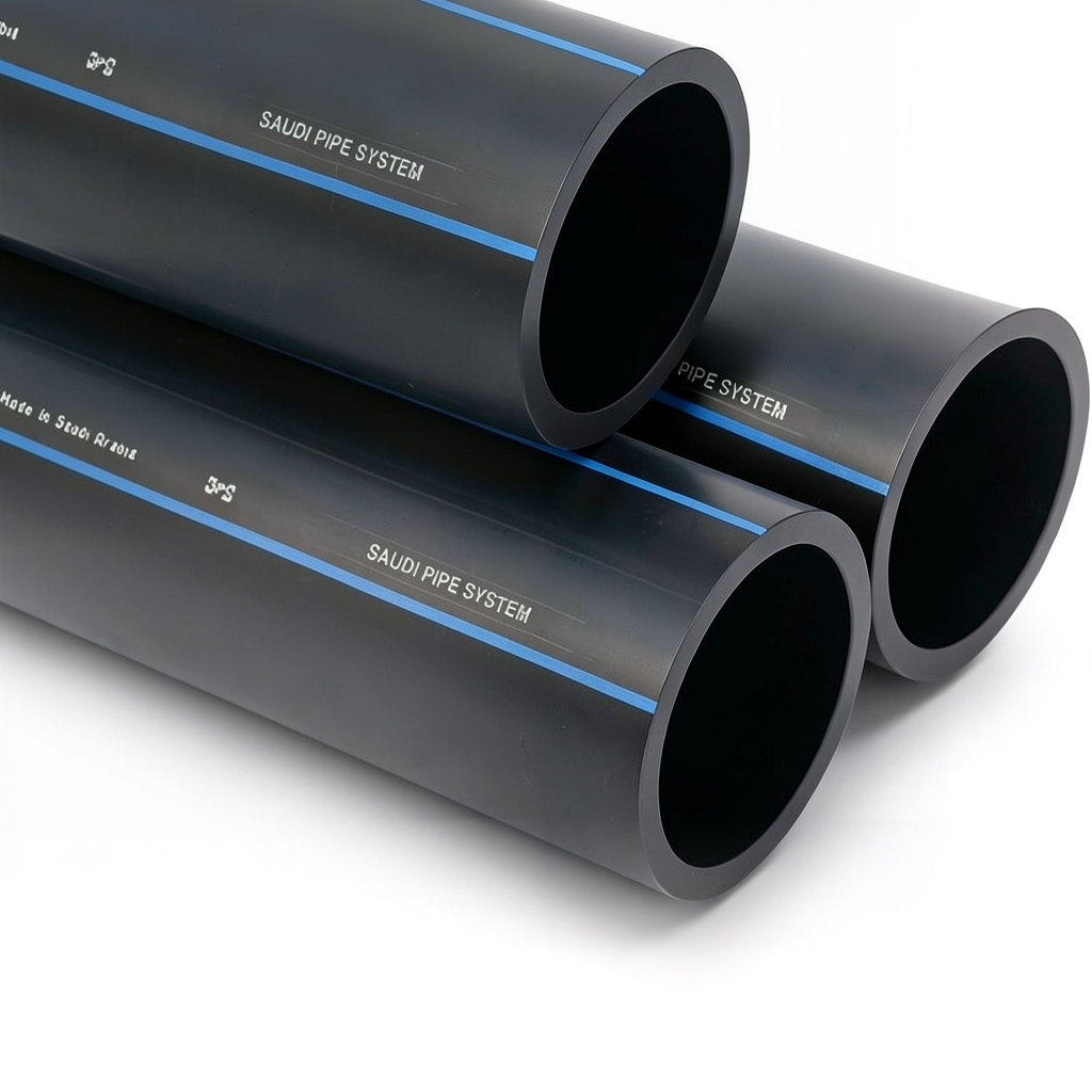أنابيب HDPE SPS PE 100 ضغط 10 بار قطر خارجي 75 مم سمك 4.5 مم أسود | مصنع أنظمة الانابيب السعودي (SPS)
