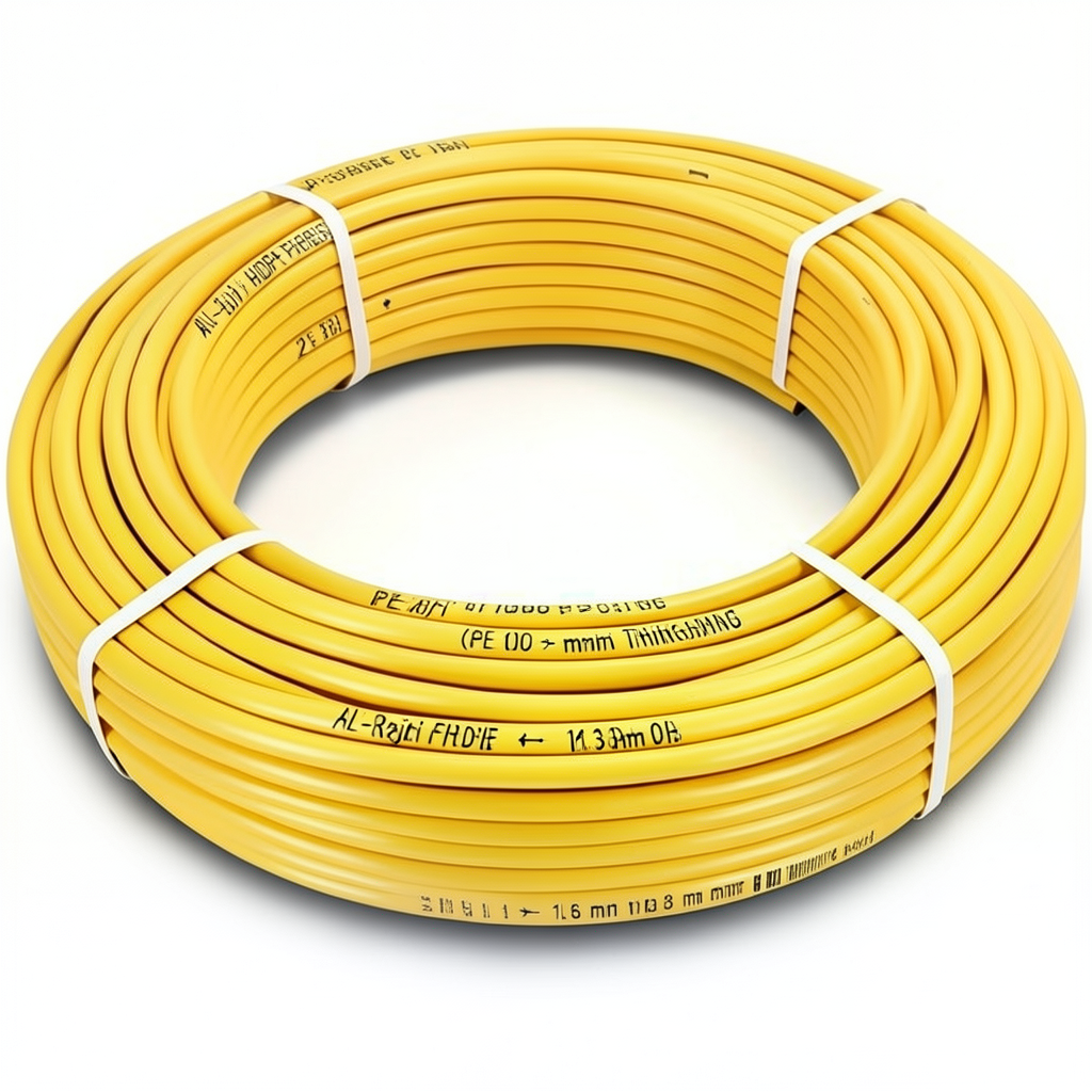 أنابيب HDPE الراجحي PE 100 ضغط 6 بار قطر خارجي 16 مم سمك 2.3 مم لون أصفر