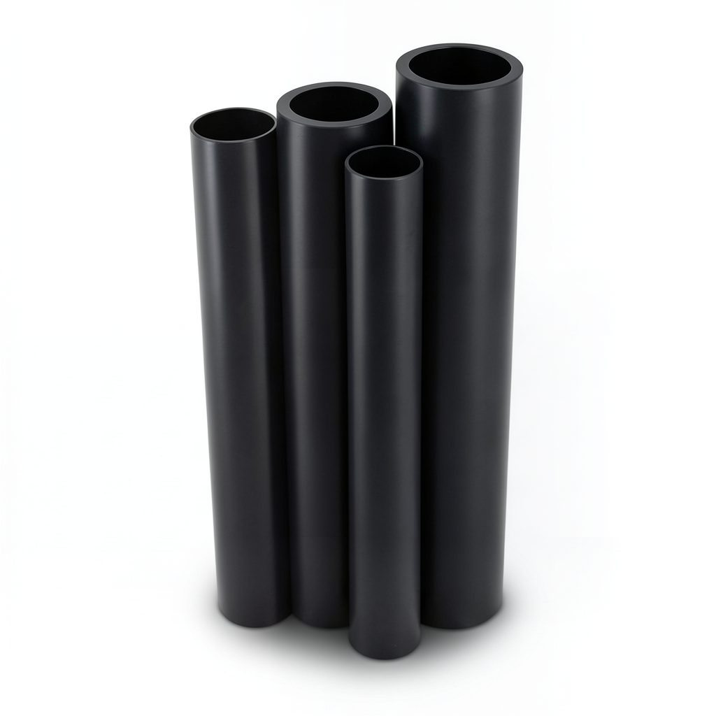 أنابيب HDPE PE 80 ضغط 10 بار قطر خارجي 225 مم سمك 16.6 مم لون أسود