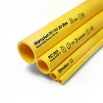 مواسير HDPE نيبروبلاست PE 100 ضغط 20 بار قطر خارجي 560 مم سمك 62.5 مم لون أصفر 