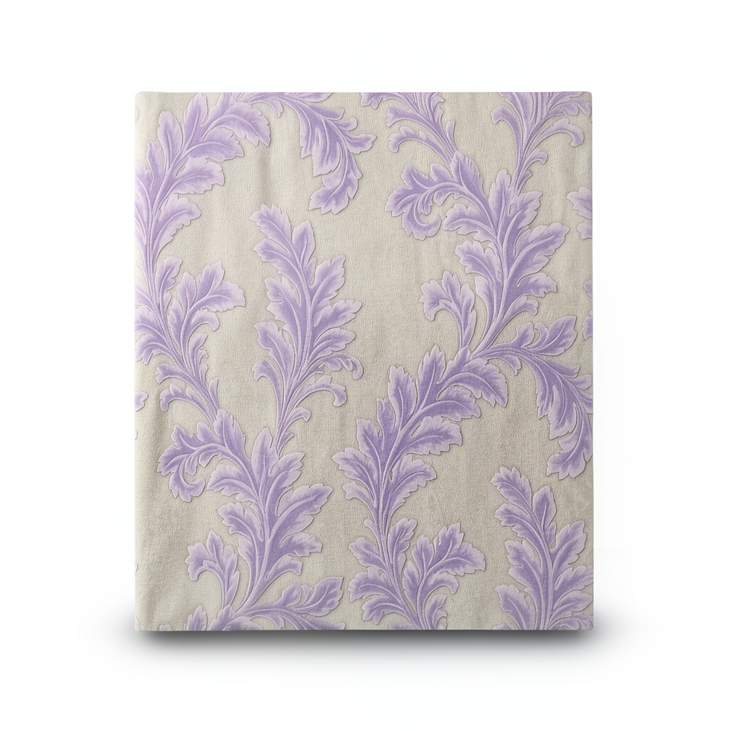 Italian Wall Covering Beige With Purple Color, Size 10m×0.70m, Model 12034