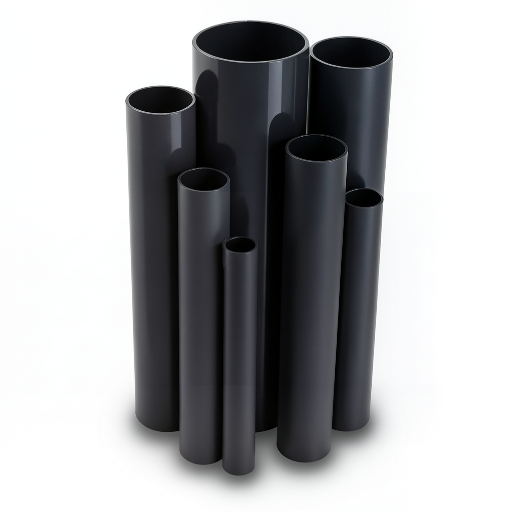 مواسير UPVC ضغط 16 بار قطر خارجي 110 مم سمك 8.2 مم لون اسود