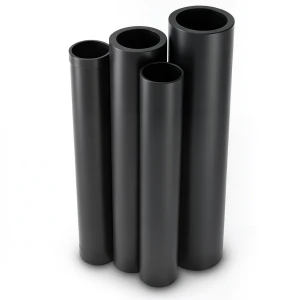 أنابيب HDPE PE 80 ضغط 10 بار قطر خارجي 225 مم سمك 16.6 مم لون أسود