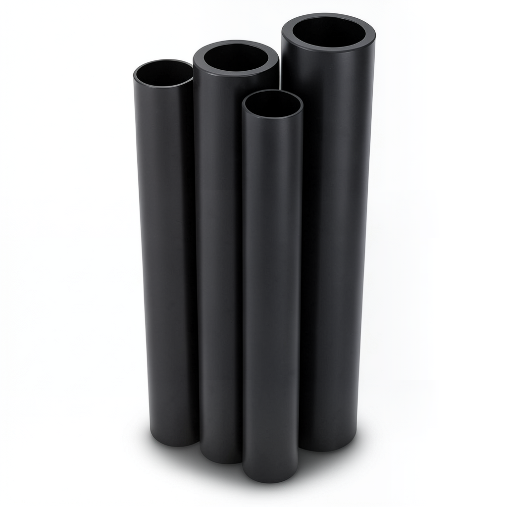 HDPE Pipes PE 80 Pressure 10 Bar 250 mm Diameter 18.4 mm Thickness Black