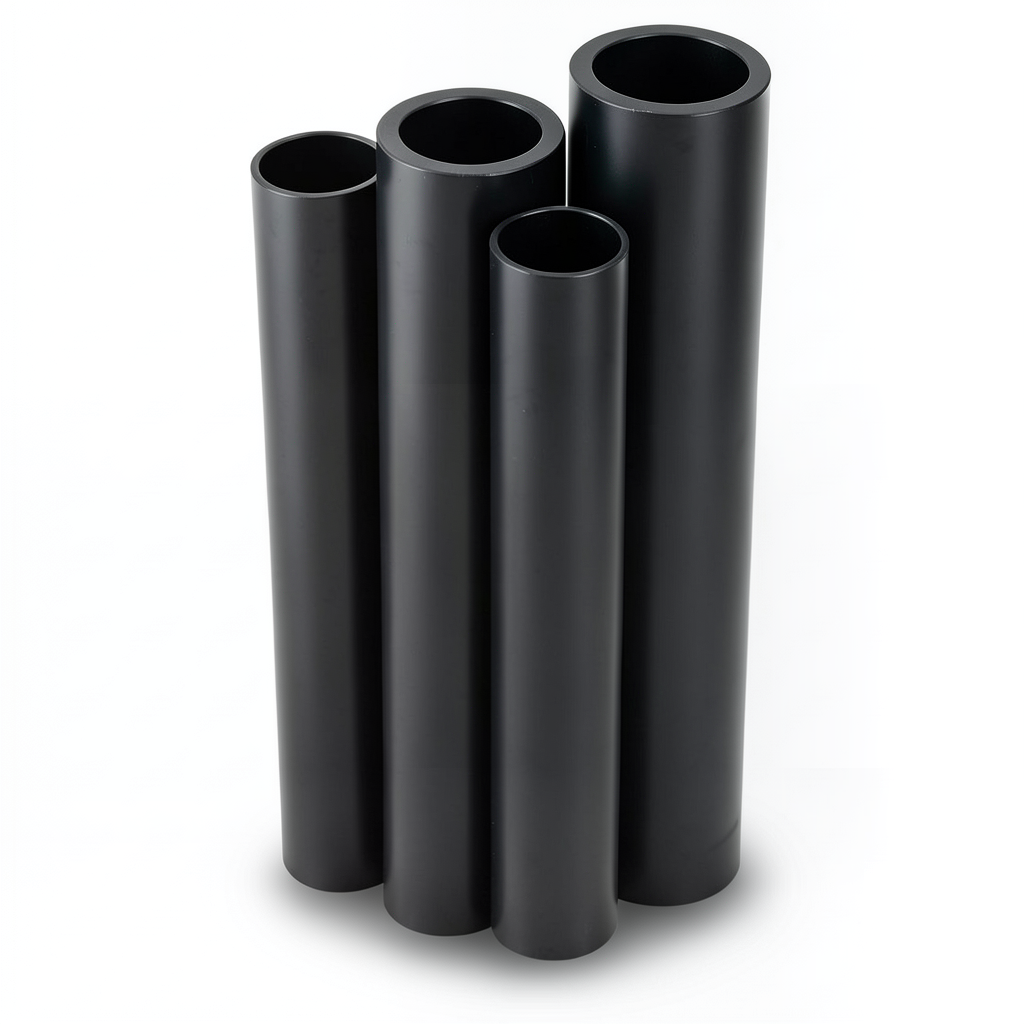 أنابيب HDPE PE 80 ضغط 10 بار قطر 280 مم سمك 20.6 مم أسود