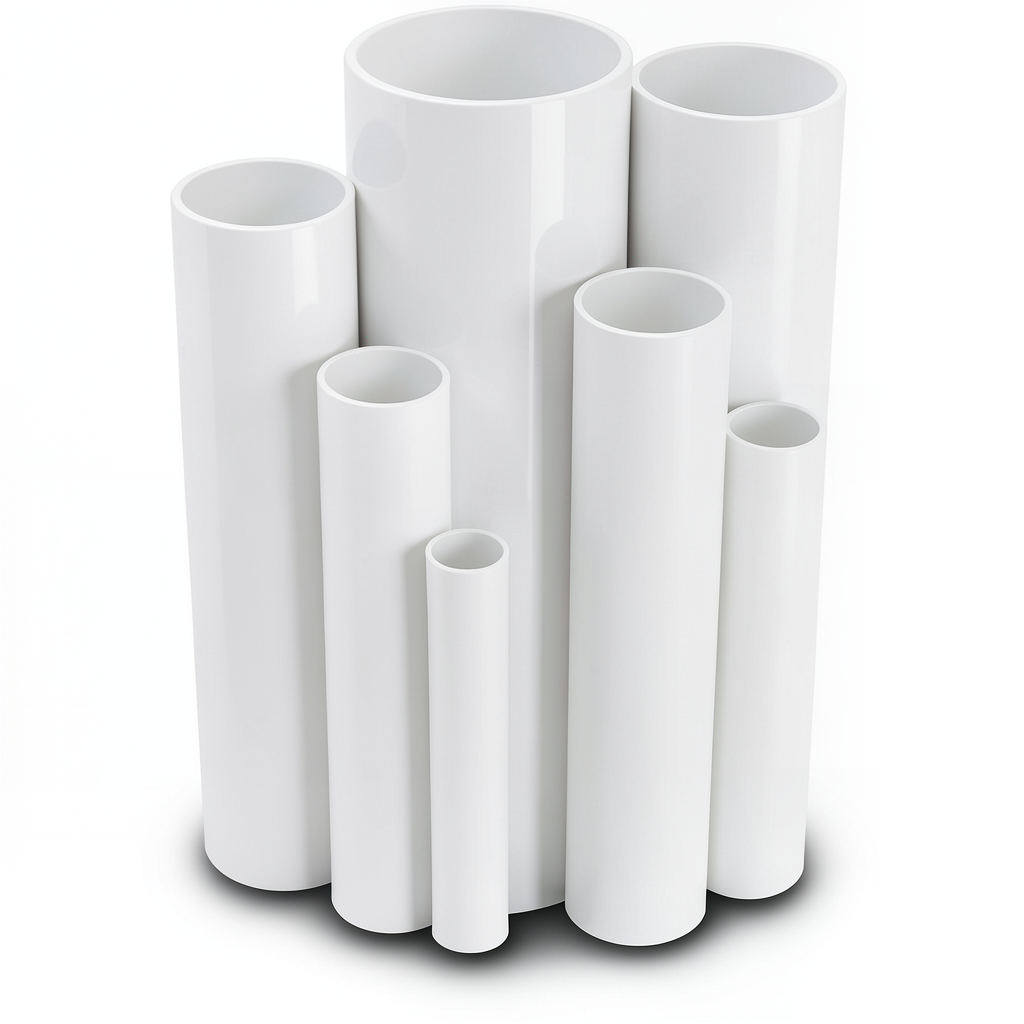مواسير UPVC ضغط 6 بار قطر خارجي 125 مم سمك 3.7 مم لون أبيض