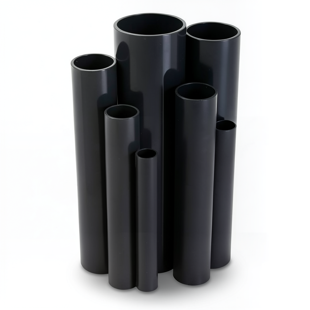 UPVC Pipes Nominal Pressure 6 Bar Outside Diameter 125 mm Thickness 3.7 mm Black