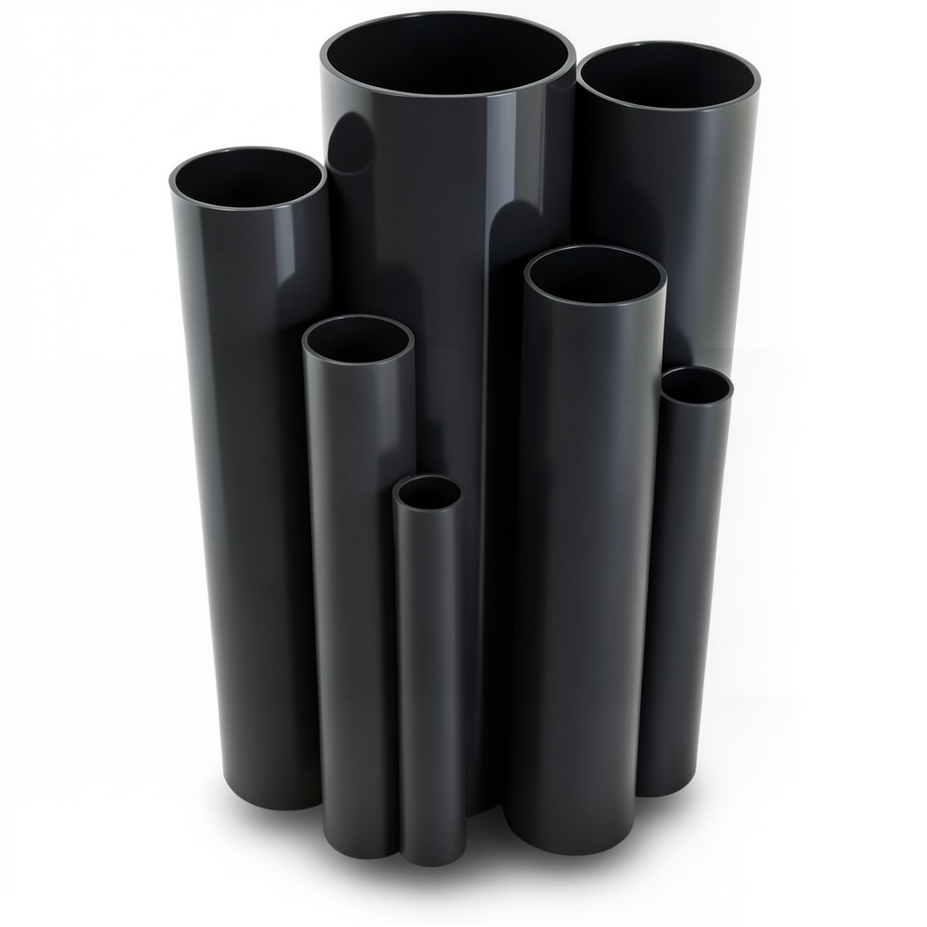 UPVC Pipes Nominal Pressure 10 Bar Outside Diameter 125 mm Thickness 6 mm Black