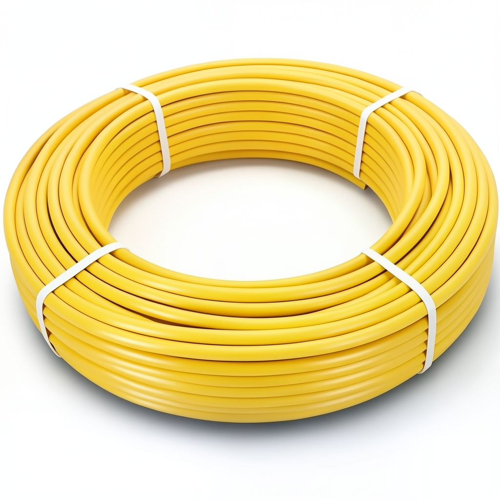 أنابيب HDPE PE 100 ضغط 6 بار قطر خارجي 90 مم سمك 5.2 مم لون أصفر