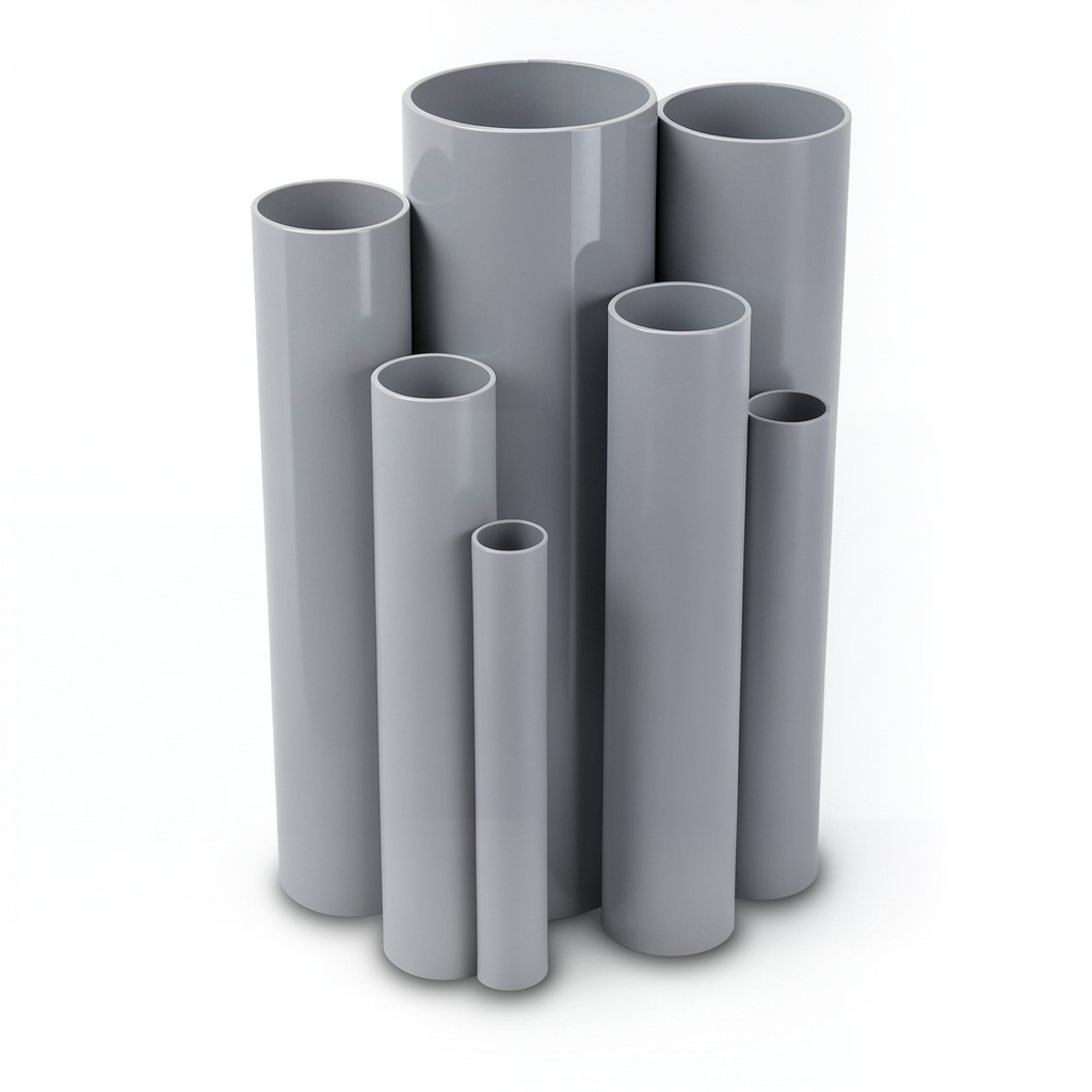UPVC Pipes Nominal Pressure 10 Bar Outside Diameter 110 mm Thickness 5.3 mm Gray