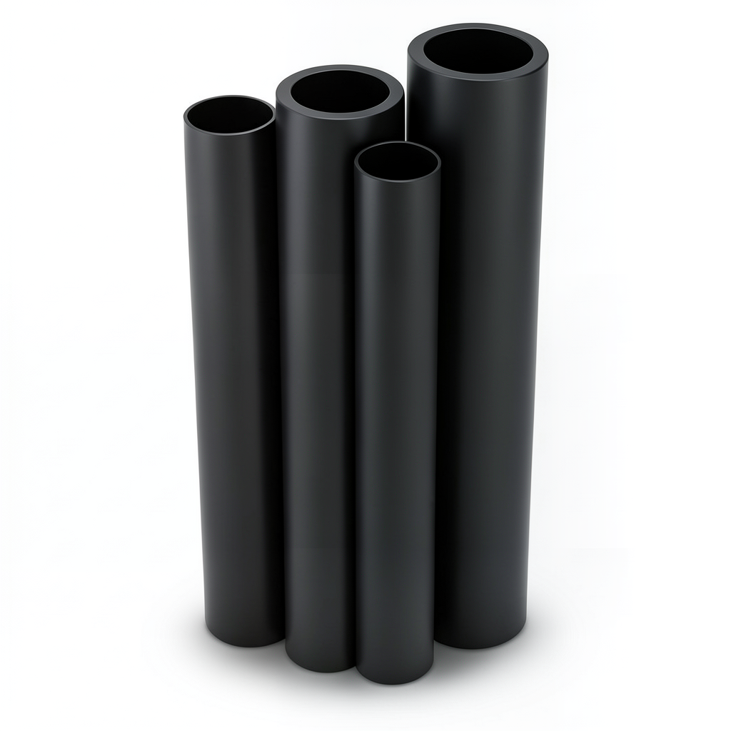أنابيب HDPE PE 80 ضغط 10 بار قطر خارجي 355 مم سمك 26.1 مم لون أسود