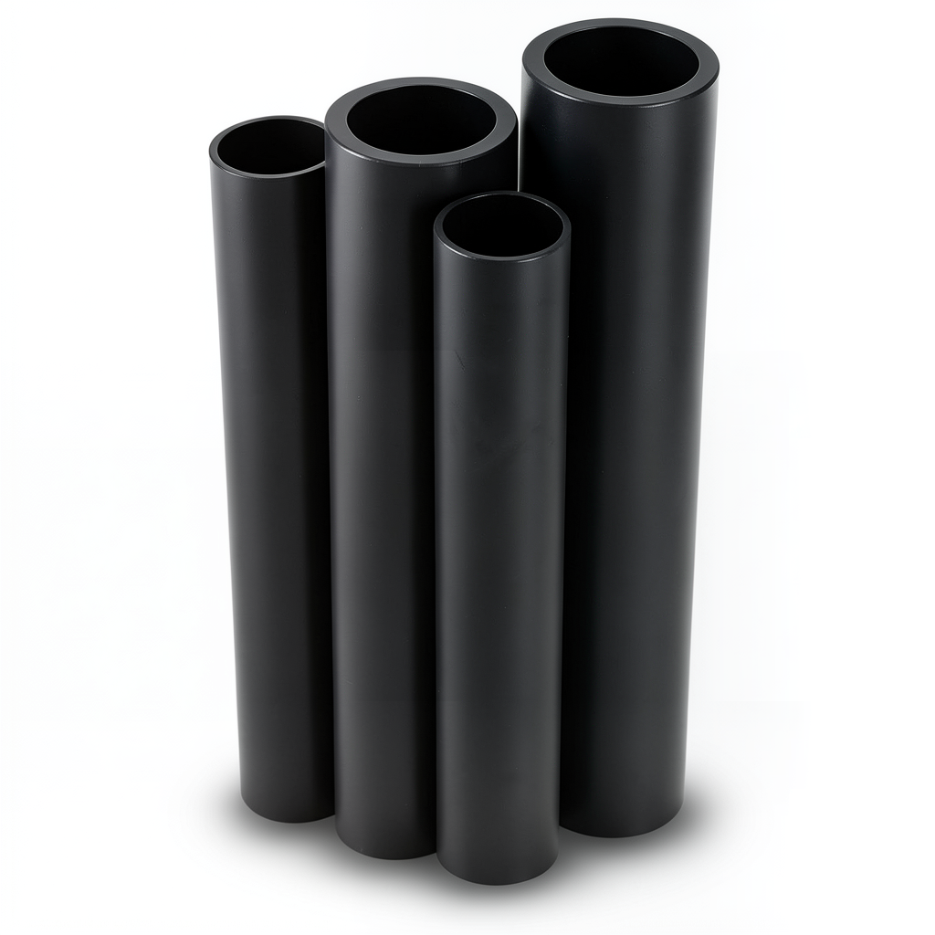 أنابيب HDPE PE 80 ضغط 10 بار قطر خارجي 560 مم سمك 41.2 مم لون أسود