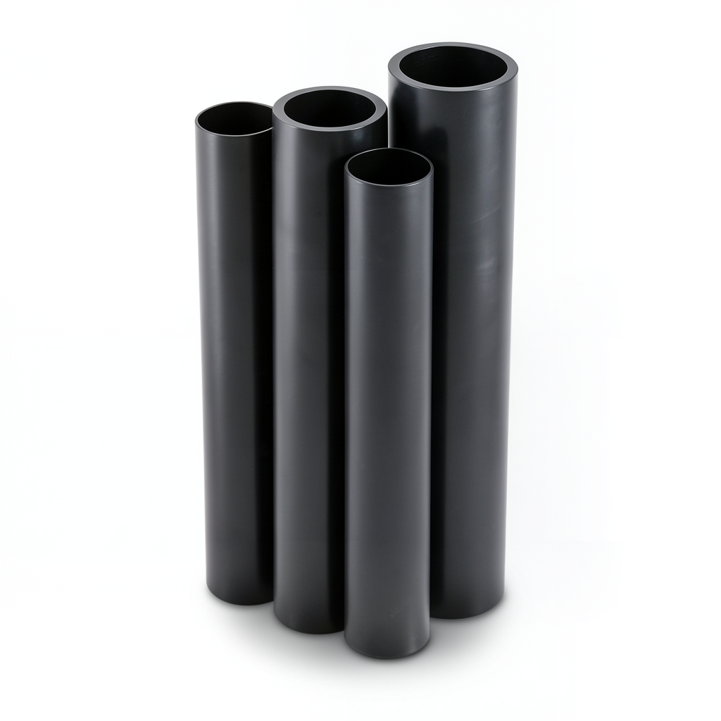 أنابيب HDPE PE 80 ضغط 10 بار قطر 630 مم سمك 46.3 مم لون أسود