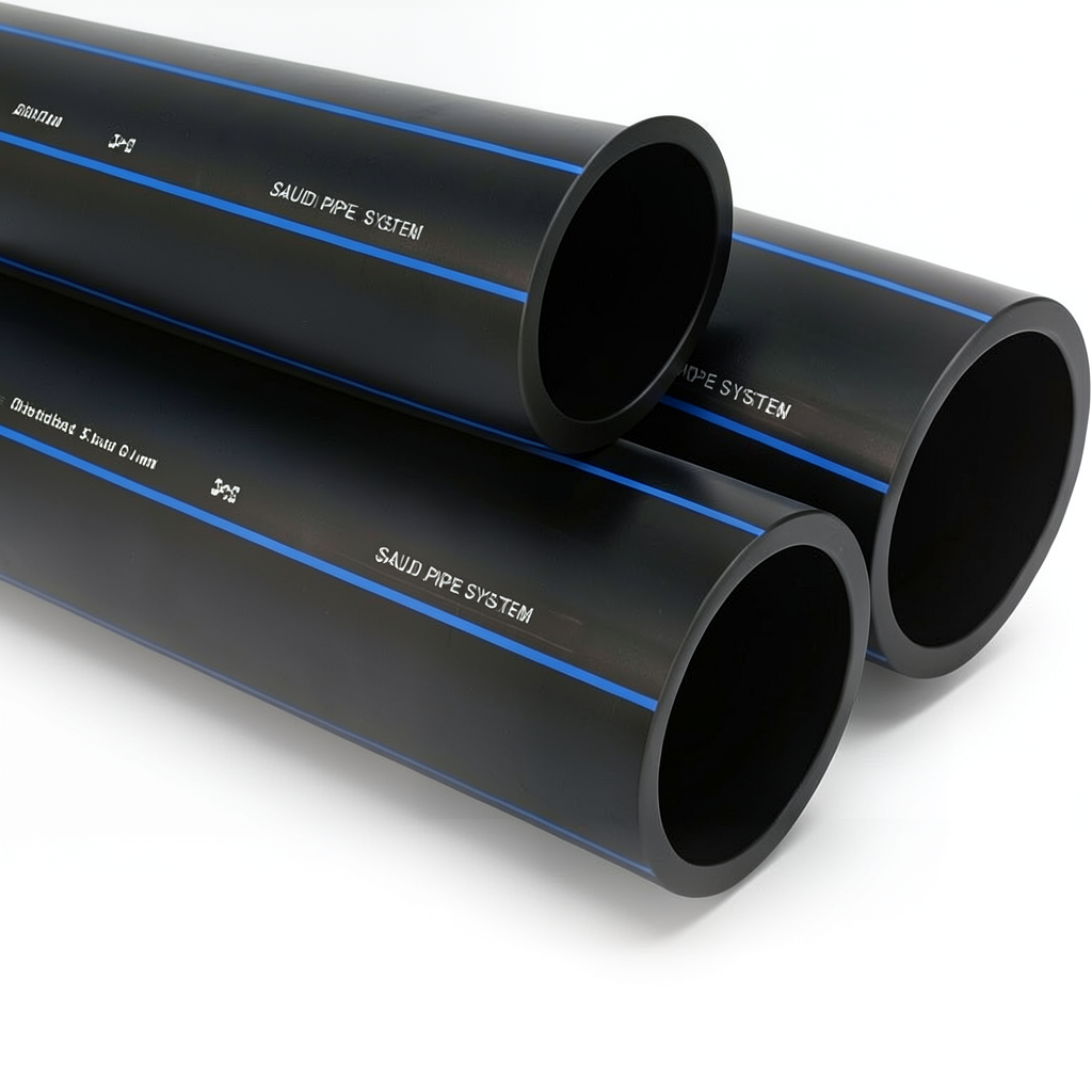 SPS HDPE Pipes PE 100 Pressure 6 Bar Outside Diameter 90 mm Thickness 3.5 mm Black | Saudi Pipes Systems (SPS)