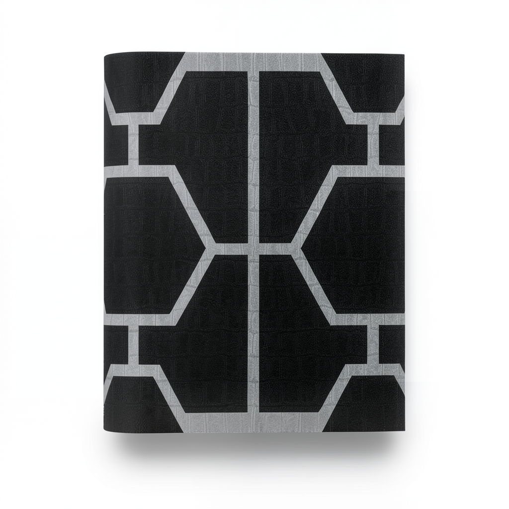 Italian Wall Covering Geometric Design Roll Length 10 m Black with Gray