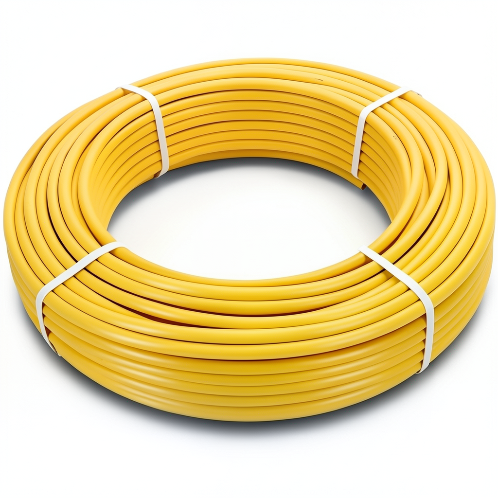أنابيب HDPE PE 100 ضغط 6 بار قطر خارجي 90 مم سمك 5.2 مم لون أصفر