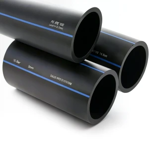 أنابيب HDPE السعودي PE 100 ضغط 16 بار قطر خارجي 90 مم سمك 8.2 مم لون اسود | مصنع أنظمة الانابيب السعودي (SPS)