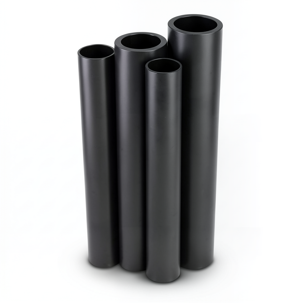 أنابيب HDPE PE 80 ضغط 4.8 بار قطر خارجي 140 مم سمك 8 مم لون أسود