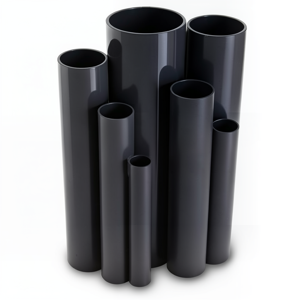 مواسير UPVC ضغط 16 بار قطر خارجي 110 مم سمك 8.2 مم لون اسود