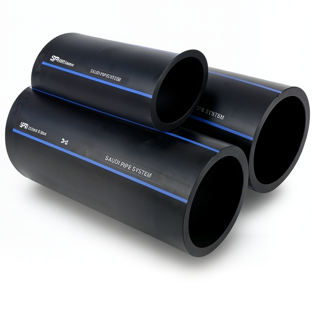 أنابيب HDPE السعودي PE 100 ضغط 6 بار قطر خارجي 110 مم سمك 4.2 مم لون اسود | مصنع أنظمة الانابيب السعودي (SPS)
