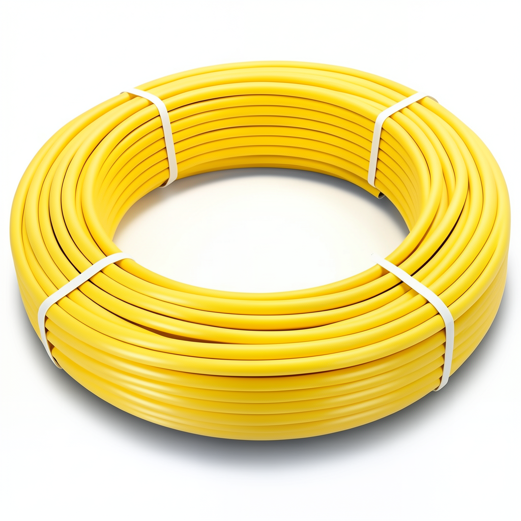 أنابيب HDPE PE 80 ضغط 4.8 بار قطر خارجي 16 مم سمك 2.3 مم لون أصفر