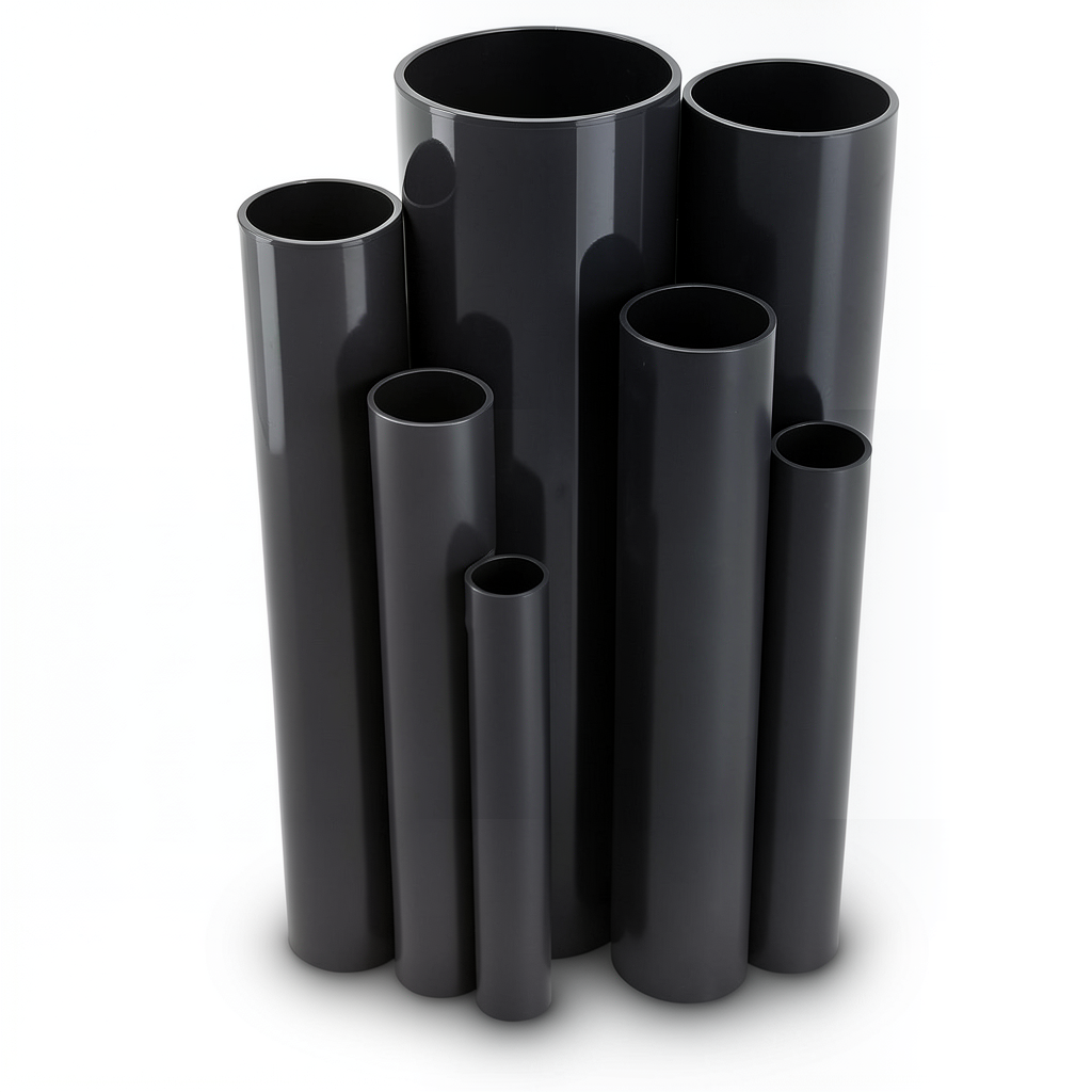 مواسير UPVC ضغط اسمي 4 بار قطر خارجي 125 مم سمك 2.5 مم لون اسود