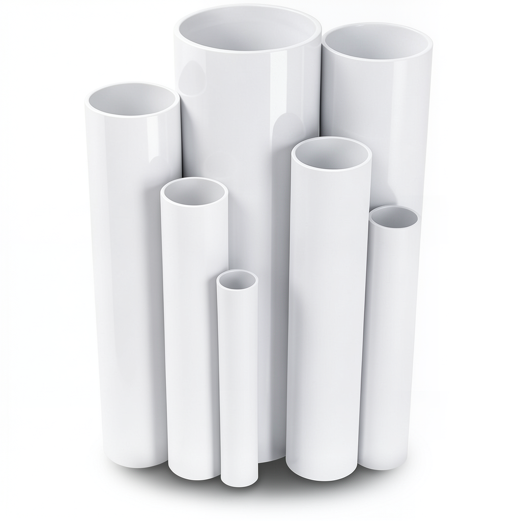 مواسير UPVC ضغط 6 بار قطر خارجي 125 مم سمك 3.7 مم لون أبيض