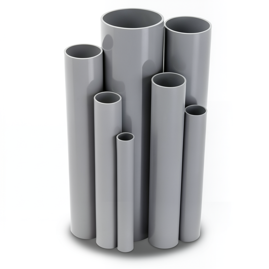 UPVC Pipes Schedule 6 Bar 125 mm OD Thickness 3.7 mm Gray