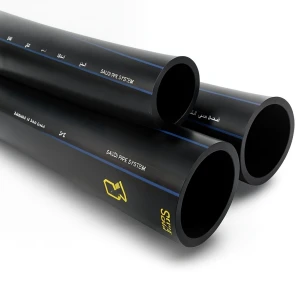 أنابيب HDPE السعودي PE 100 ضغط 16 بار قطر خارجي 110 مم سمك 10 مم لون أسود | مصنع أنظمة الانابيب السعودي (SPS)