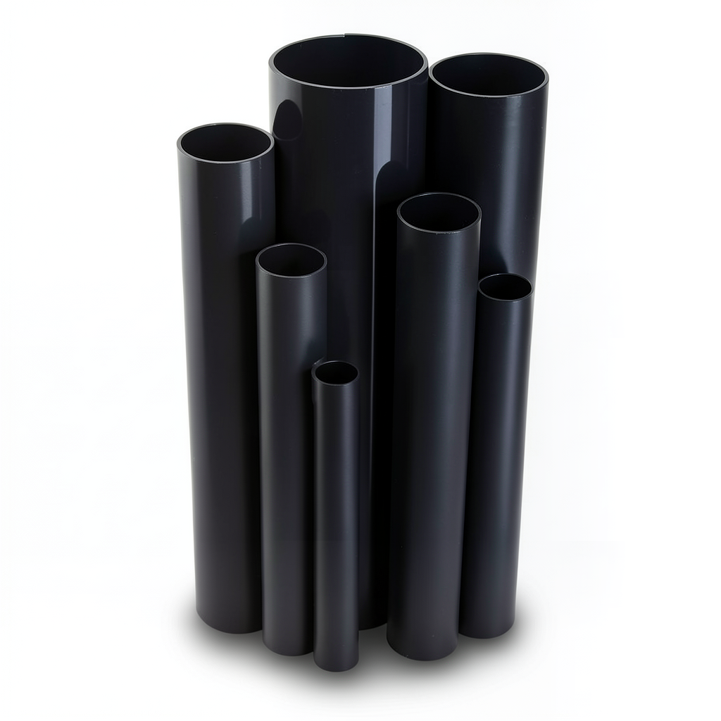 مواسير UPVC ضغط اسمي 6 بار قطر خارجي 125 مم سمك 3.7 مم لون أسود