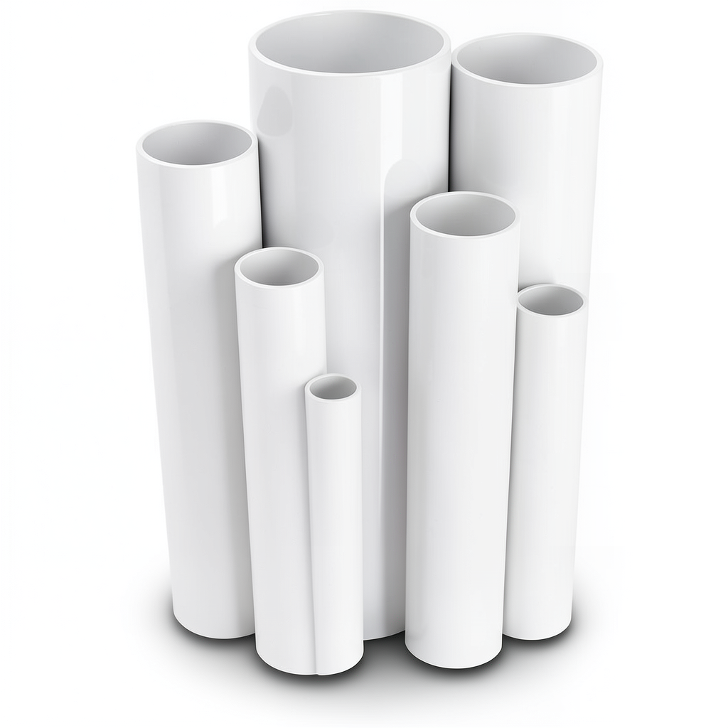 مواسير UPVC ضغط اسمي 10 بار قطر خارجي 125 مم سمك 6 مم أبيض