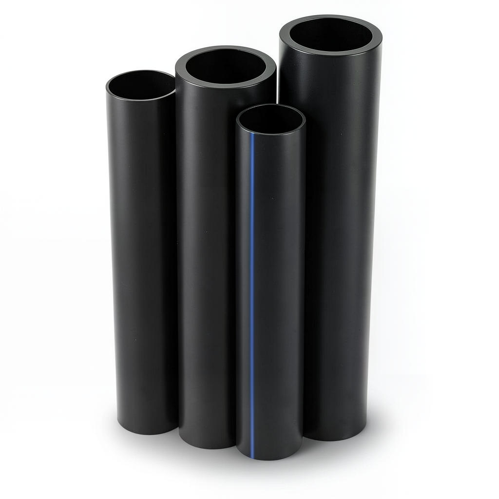 أنابيب HDPE PE 80 ضغط 10 بار قطر خارجي 560 مم سمك 41.2 مم لون أسود