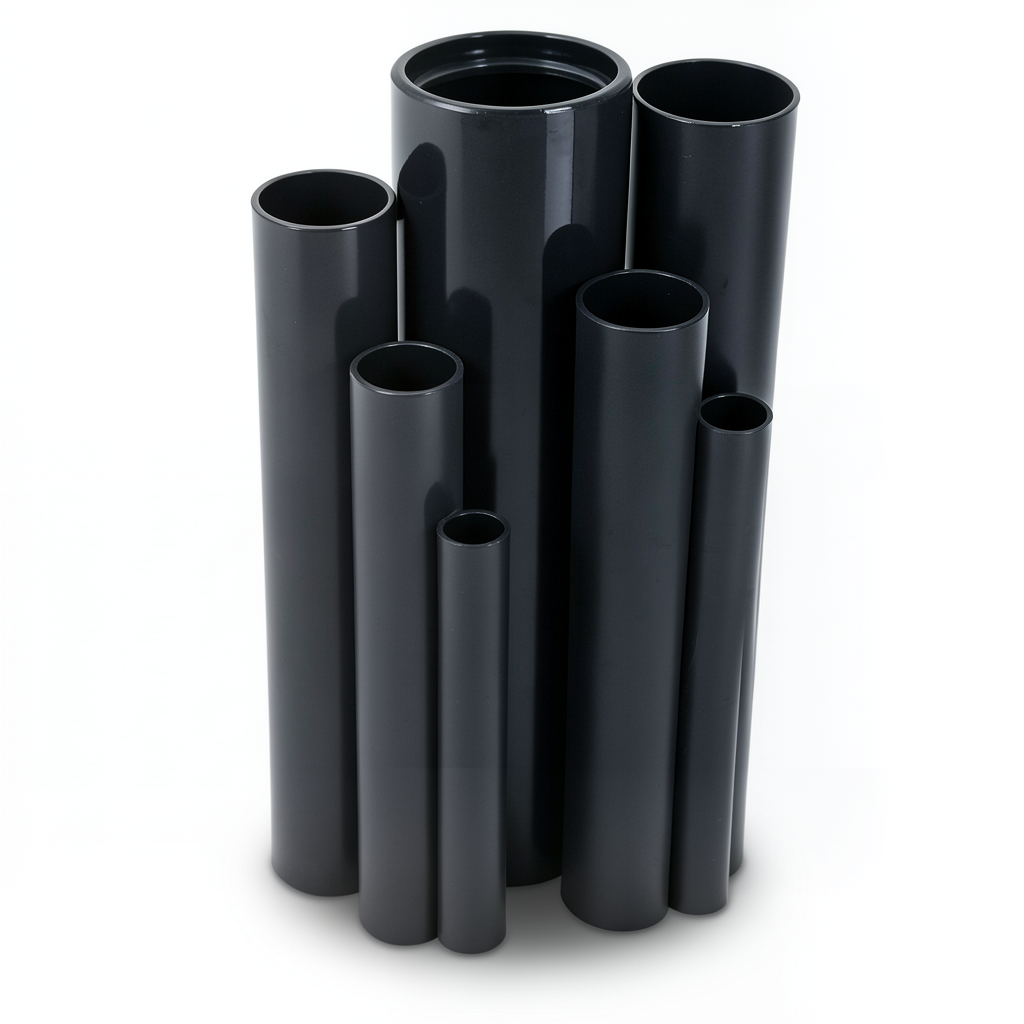 مواسير UPVC ضغط 10 بار قطر خارجي 125 مم سمك 6 مم لون اسود