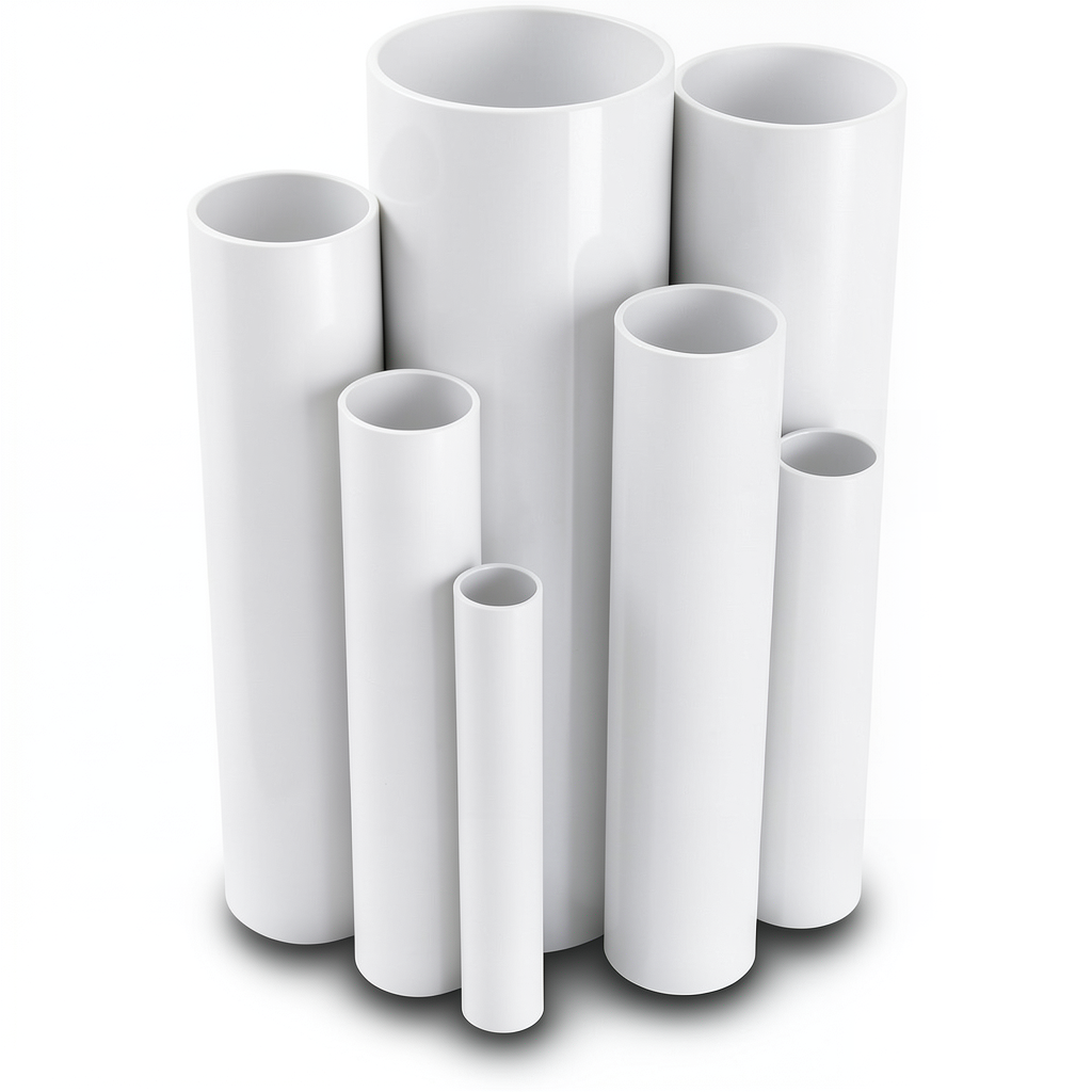 مواسير UPVC ضغط 16 بار قطر خارجي 125 مم سمك 9.3 مم لون أبيض