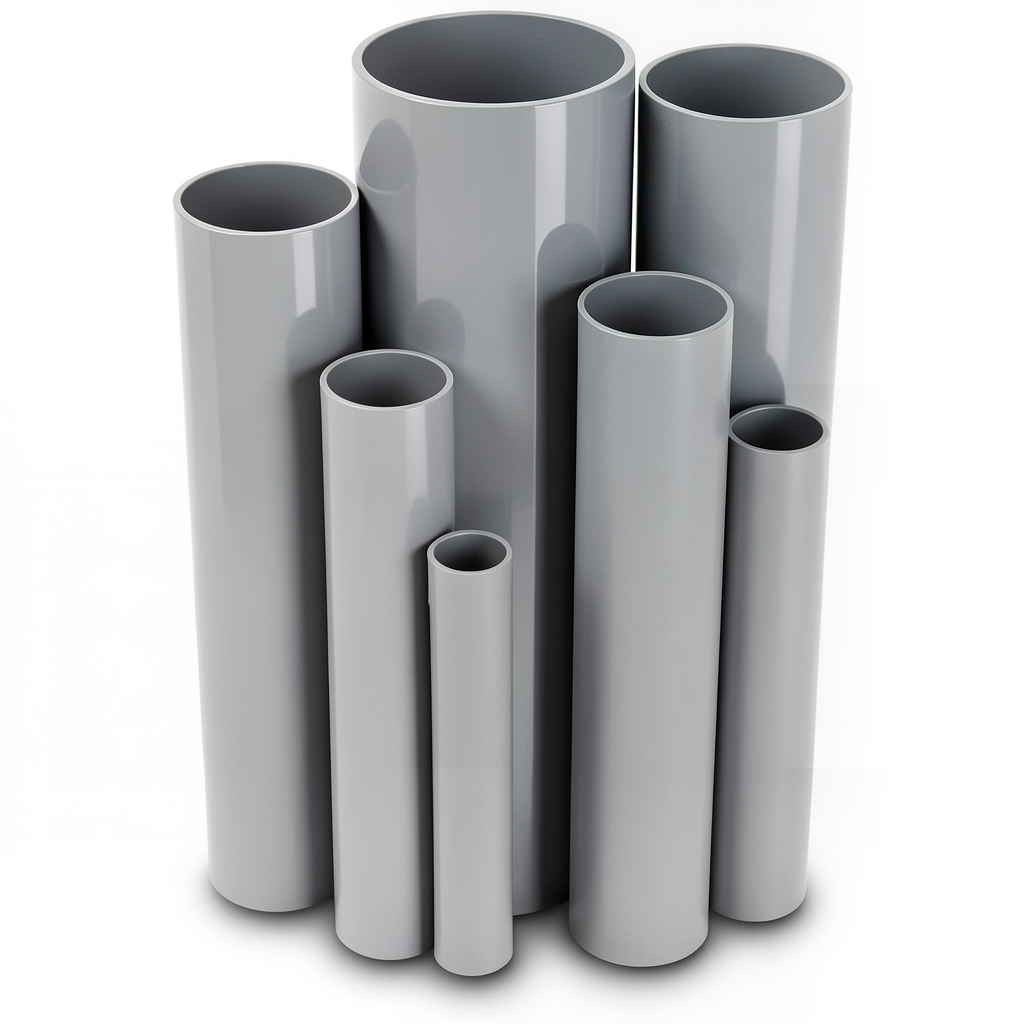 UPVC Pipes Nominal Pressure 16 Bar Outside Diameter 125 mm Thickness 9.3 mm Gray