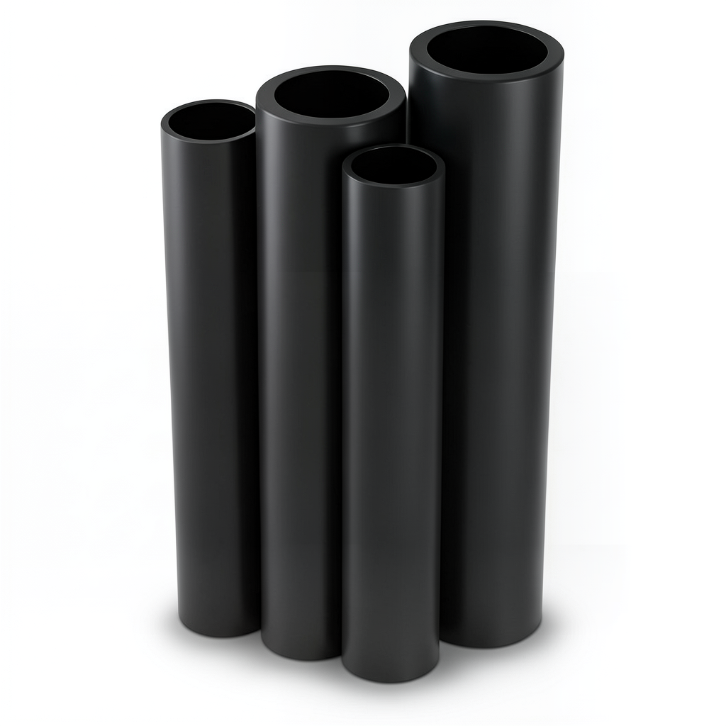 أنابيب HDPE PE 80 ضغط 4.8 بار قطر خارجي 140 مم سمك 8 مم لون أسود