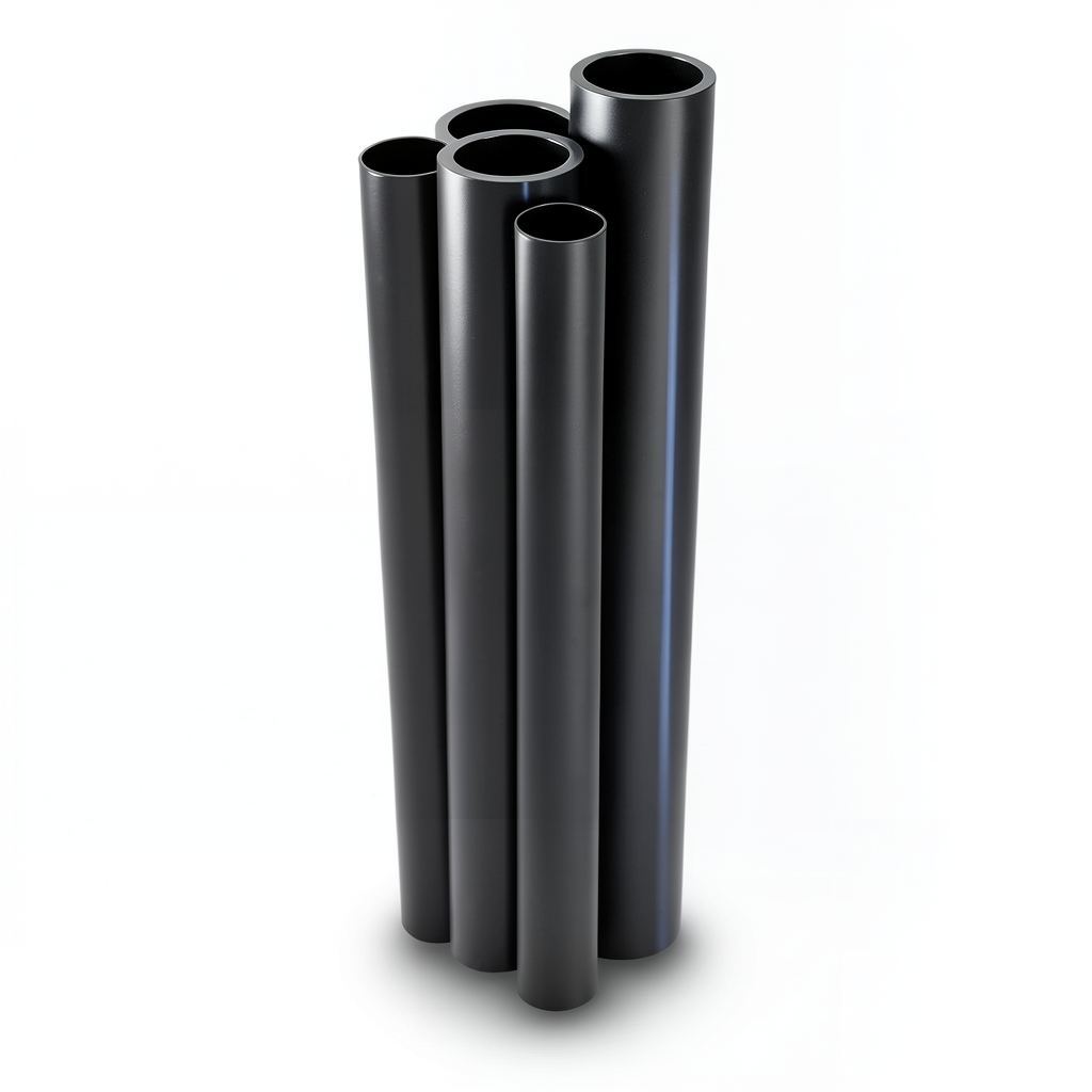 أنابيب HDPE PE 80 ضغط 4.8 بار قطر خارجي 160 مم سمك 9.1 مم لون أسود