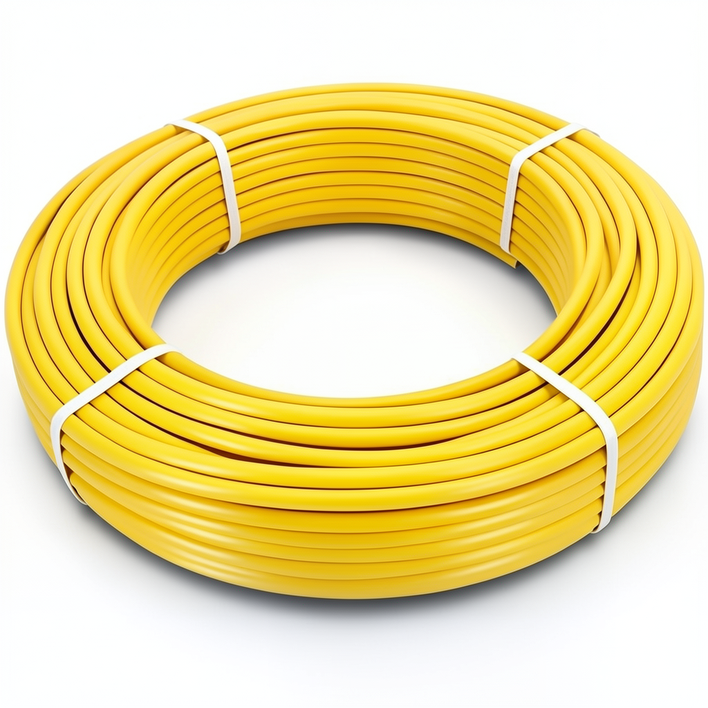أنابيب HDPE PE 80 ضغط 4.8 بار قطر خارجي 16 مم سمك 2.3 مم لون أصفر