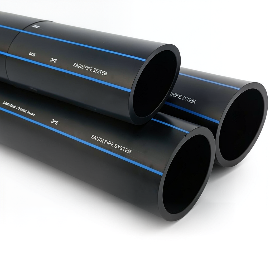 SPS HDPE Pipes PE 100 Pressure 16 Bar Outside Diameter 90 mm Thickness 8.2 mm Black | Saudi Pipes Systems (SPS)
