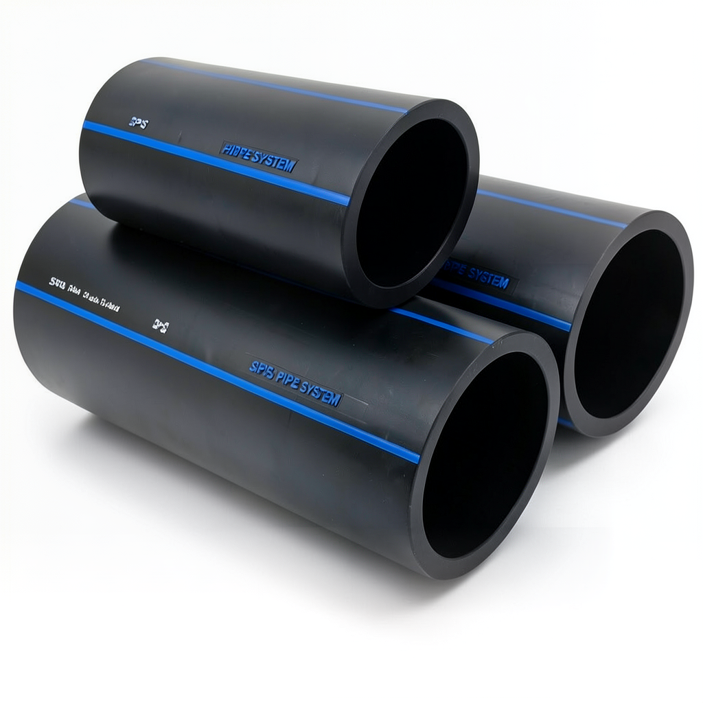 SPS HDPE Pipes PE 100 Pressure 16 Bar Outside Diameter 140 mm Thickness 12.7 mm Black | Saudi Pipes Systems (SPS)