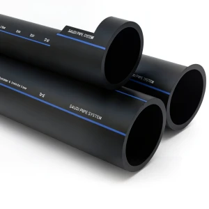 أنابيب HDPE السعودي PE 100 ضغط 6 بار قطر خارجي 110 مم سمك 4.2 مم لون اسود | مصنع أنظمة الانابيب السعودي (SPS)