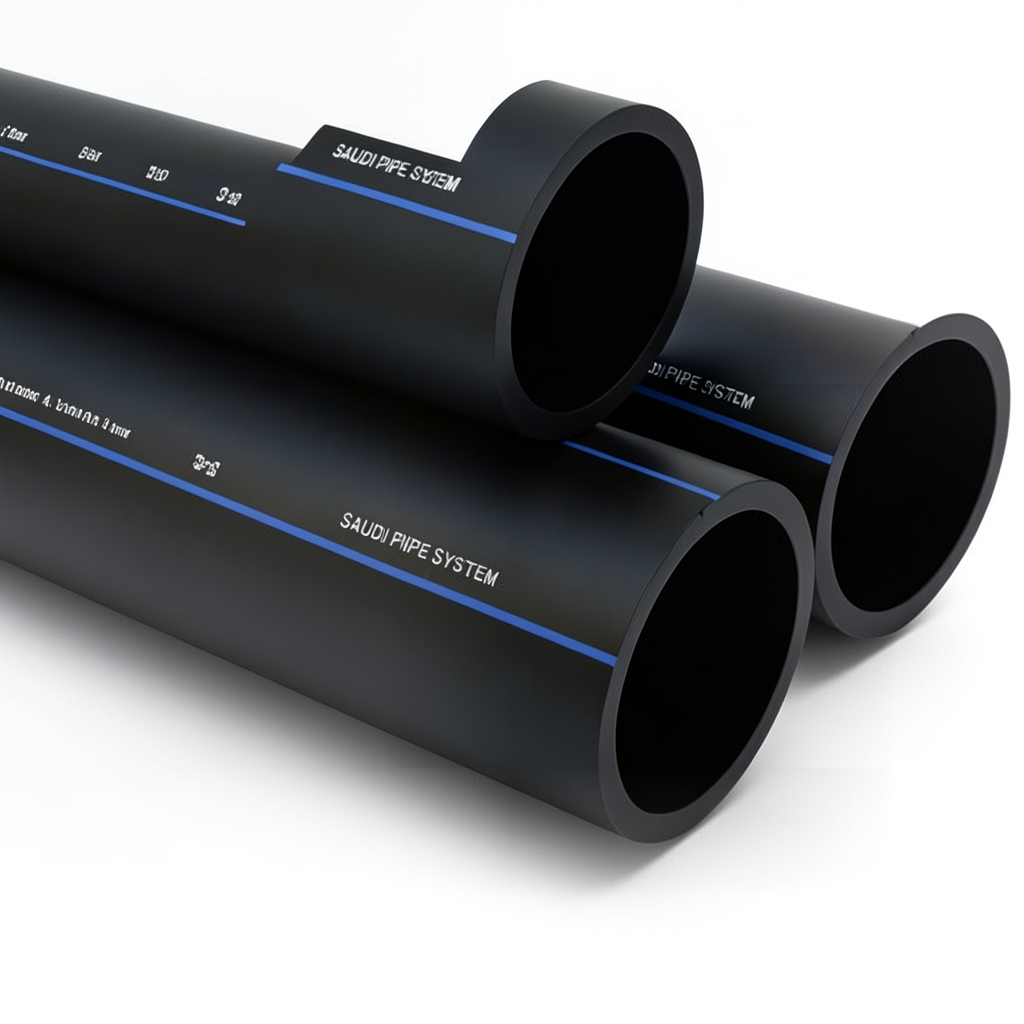 SPS HDPE Pipes PE 100 Pressure 6 Bar Outside Diameter 110 mm Thickness 4.2 mm Black | Saudi Pipes Systems (SPS)