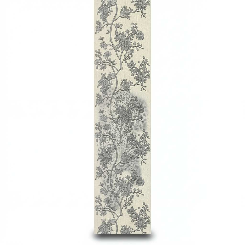 Patterned Wall Paper 10m×0.70m Beige with Gray Color, Model 12066