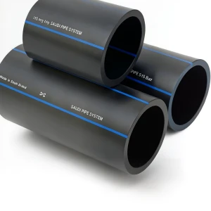 أنابيب HDPE السعودي PE 100 ضغط 16 بار قطر خارجي 110 مم سمك 10 مم لون أسود | مصنع أنظمة الانابيب السعودي (SPS)